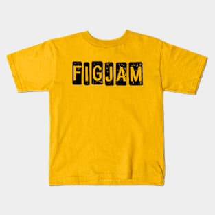 "FIGJAM" in black - Aussie slang FTW (dogtag style cut-out letters) Kids T-Shirt